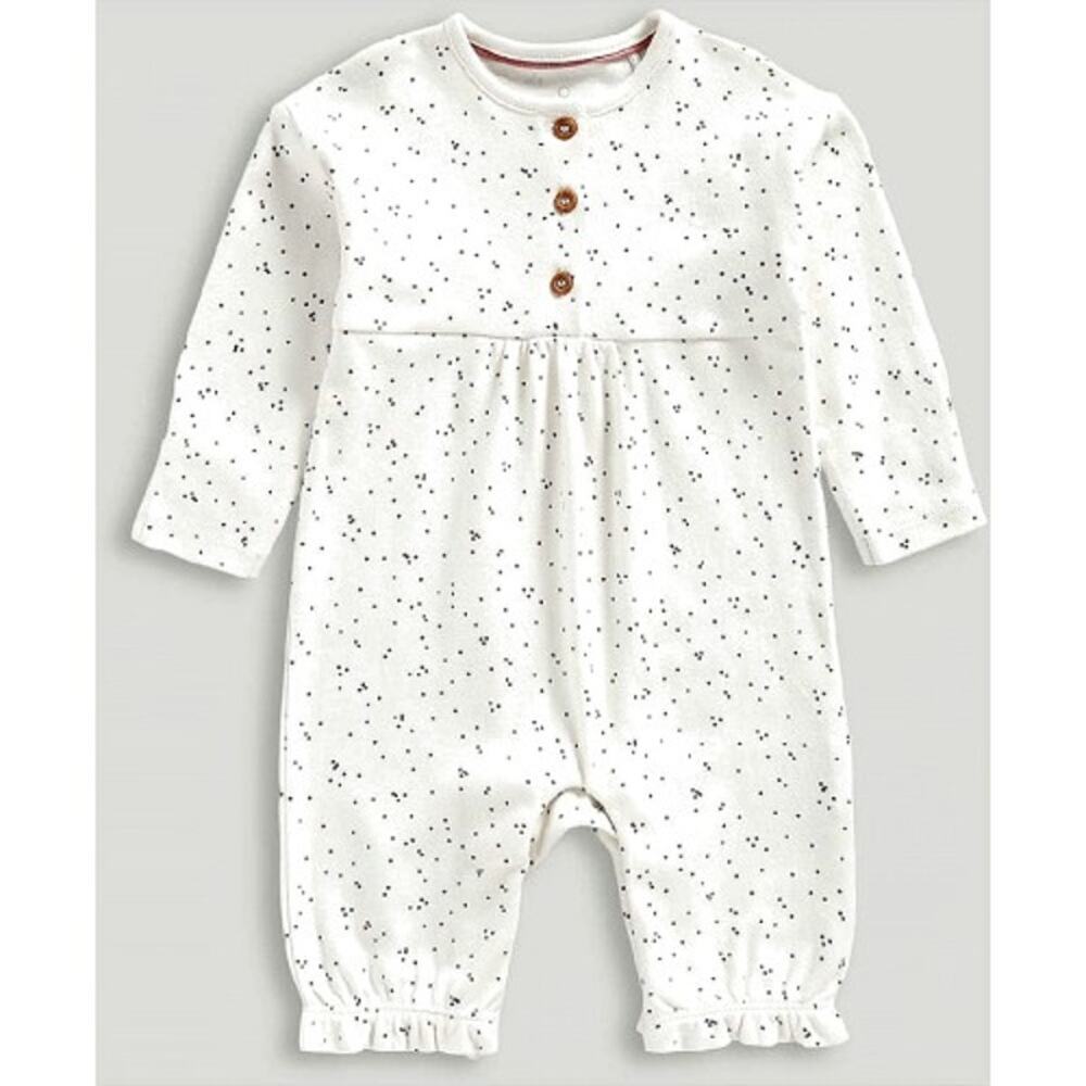 MotherCare My First All-In-One Cream Polka Dot One-piece Outfit Size 3-6 Months